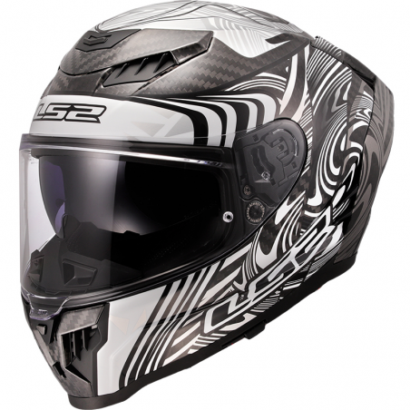 CASCO LS2 DRAGON ENTHUM CARBONO SILVER