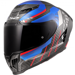 CASCO LS2 DRAGON TRAX CARBONO BLUE/RED