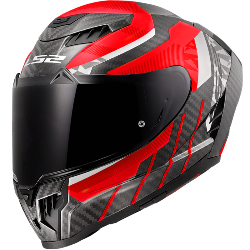 CASCO LS2 DRAGON TRAX CARBONO RED