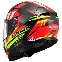 CASCO LS2 VECTOR II CARBON TANTIC RED/H-V YELLOW