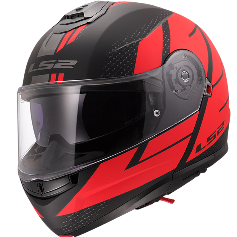 CASCO LS2 STROBE II CODE MODULAR MATT BLACK/RED