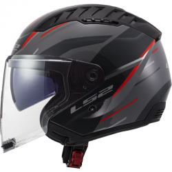 CASCO LS2 COPTER II DISTON GREY/RED