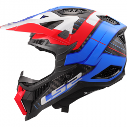 CASCO LS2 X-FORCE CARBONO GALUO WHITE/RED/BLUE