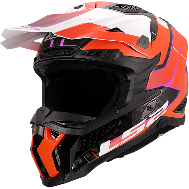 CASCO LS2 X-FORCE CARBONO GALUO ORANGE