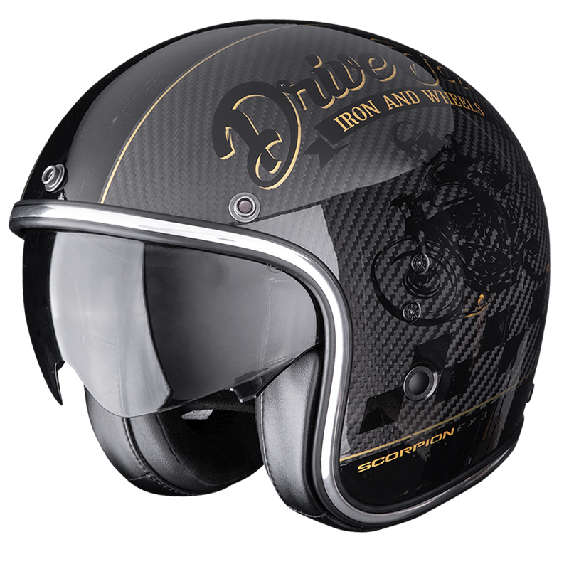 CASCO SCORPION BELFAST EVO CARBONO ZIPPY BLACK/GOLD