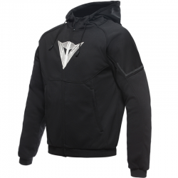 SUDADERA DAINESE DAEMON-X SAFETY HOODIE FULL ZIP BLACK/BLACK/WHITE