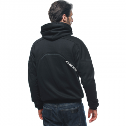 SUDADERA DAINESE DAEMON-X SAFETY HOODIE FULL ZIP BLACK/BLACK/WHITE