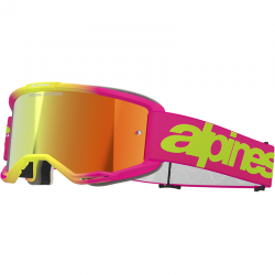 GAFAS ALPINESTARS VISION 5 WORDMARK PINK/FLUO YELLOW/LENS MIRROR RED