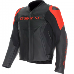 CHAQUETA DAINESE RACING 5 BLACK/BLACK/RED FLUO