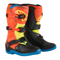 BOTAS ALPINESTARS TECH 3S JUNIOR ORANGE FLUO/BLUE/YELLOW FLUO