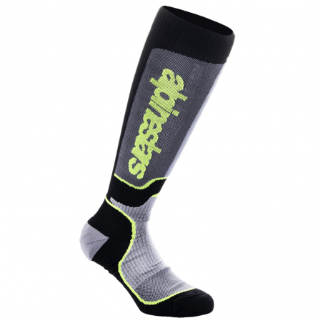 CALCETINES ALPINESTARS MX PLUS BLACK/GREY/YELLOW FLUO