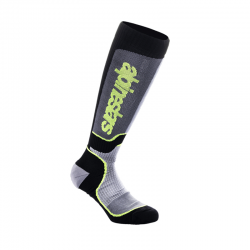 CALCETINES ALPINESTARS MX PLUS JUNIOR BLACK/GREY/YELLOW FLUO