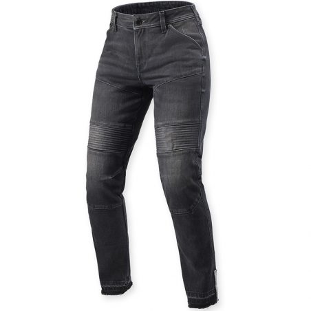 PANTALONES VAQUEROS REVIT MOTO 2 SLIM L30 LADY TIRO CORTO DARK BLACK