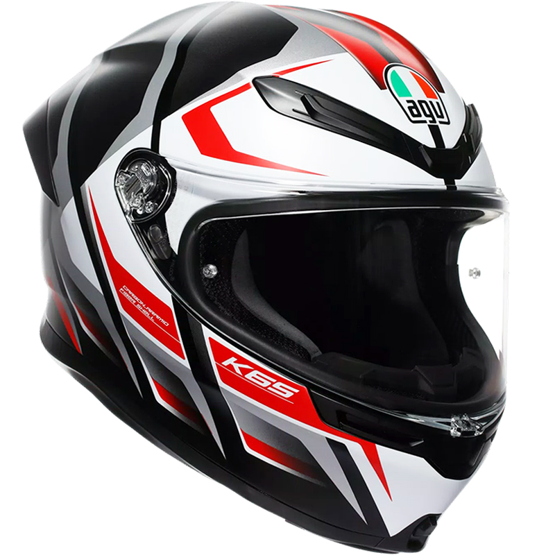 CASCO AGV K6 S KARVE MATT BLACK/WHITE/RED