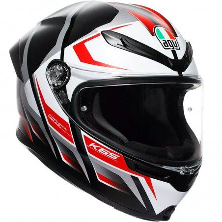 CASCO AGV K6 S KARVE MATT BLACK/WHITE/RED