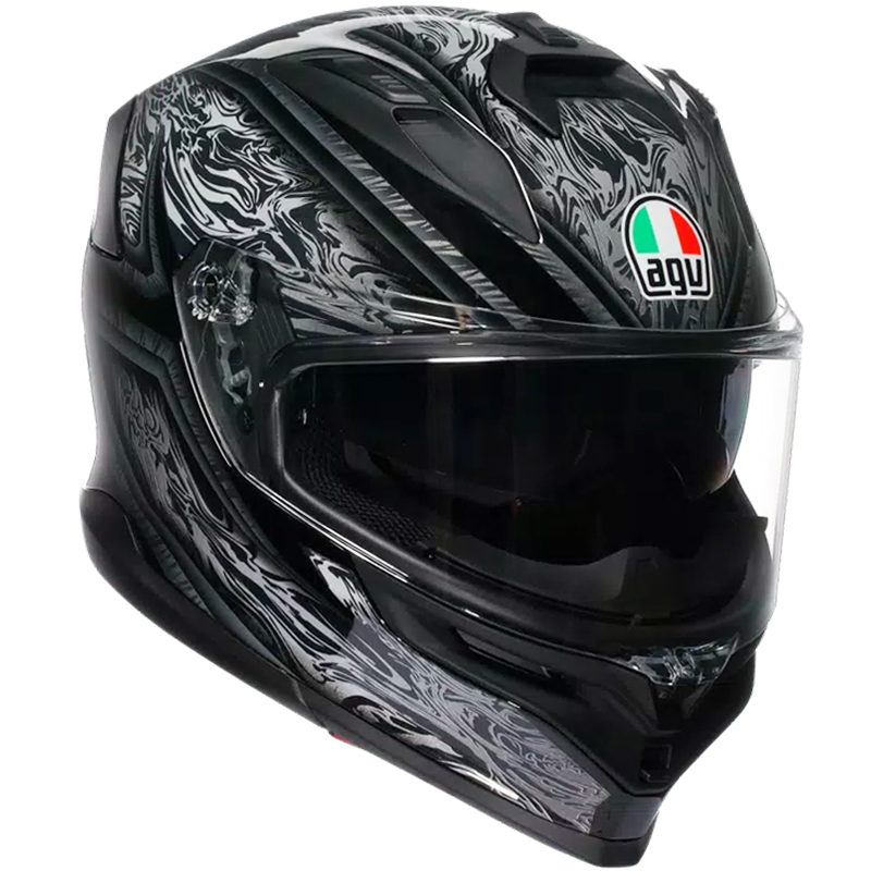 CASCO AGV K7 DAMASCUS BLACK/SILVER