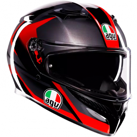 CASCO AGV K3 STRIGA BLACK/GREY/RED