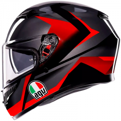 CASCO AGV K3 STRIGA BLACK/GREY/RED