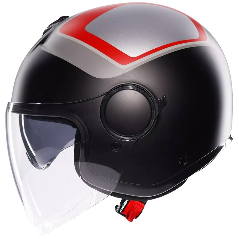 CASCO AGV ETERES SCAGLIERI MATT GREY/RED