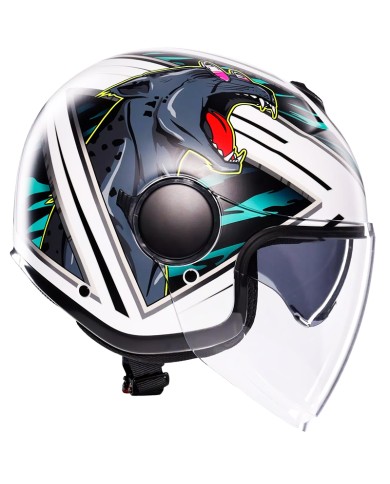 CASCO AGV ETERES GHEPARD MATT WHITE/BLACK/GREEN