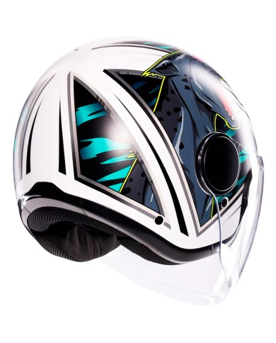 CASCO AGV ETERES GHEPARD MATT WHITE/BLACK/GREEN
