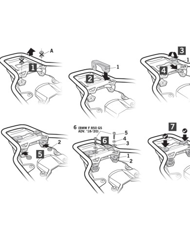 KIT DE FIJACIÓN POSTERIOR SHAD W0GS19ST BMW R1250/1200GS F900/850GS
