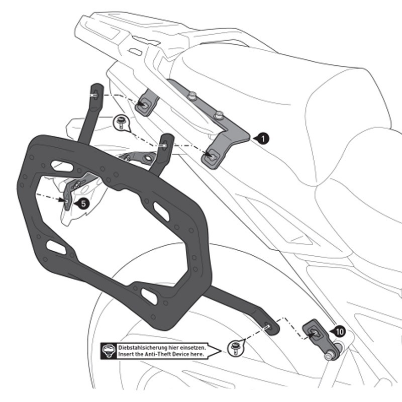KIT DE FIJACION MALETAS LATERALES SW-MOTECH VOGE DS900X KFT.02.643.30000/B | Fijaciones Maletas de moto | %brands%