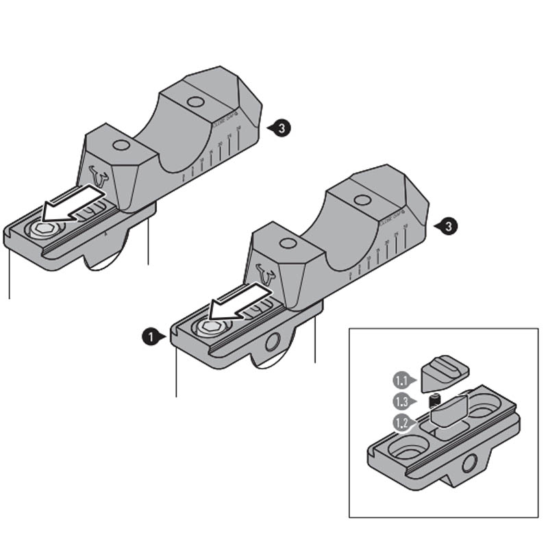 ACERCADOR PARA MANILLAR DE 28MM VARIABLE SW-MOTECH LEH.00.039.31000/B BLACK