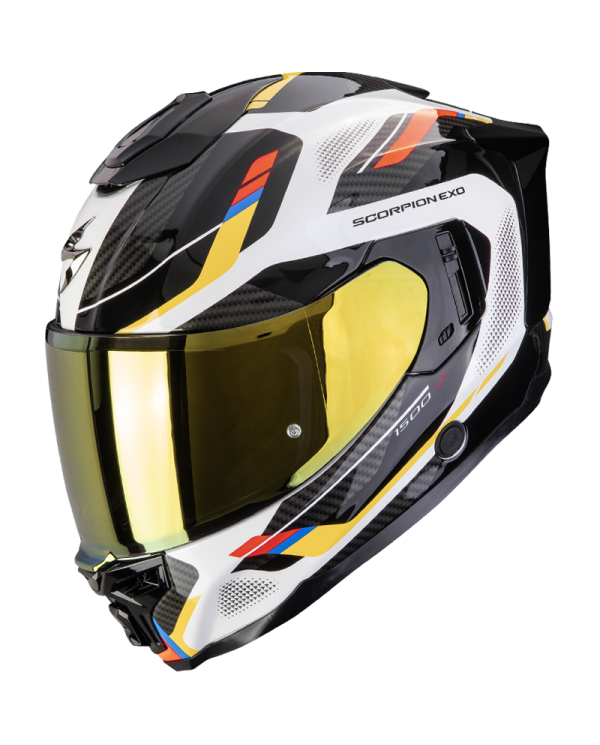 CASCO SCORPION EXO-1500 AIR SLEEK WHITE/BLUE/YELLOW