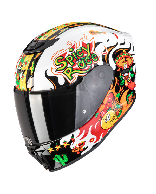 CASCO SCORPION EXO-JNR AIR YUCATAN WHITE/ORANGE/BLACK