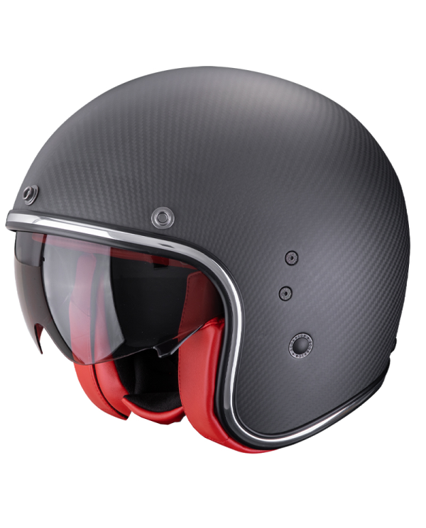 CASCO SCORPION BELFAST EVO CARBON MATT BLACK/RED