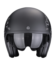 CASCO SCORPION BELFAST EVO HANGAR BLACK/SILVER MATT | Cascos Jet de moto | %brands%