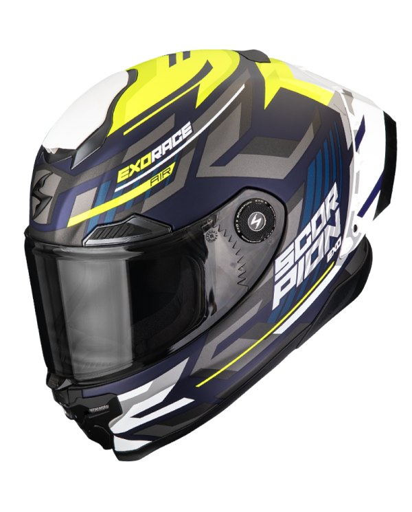 CASCO SCORPION EXO-RACE AIR KOBRA BLUE/YELLOW FLUO