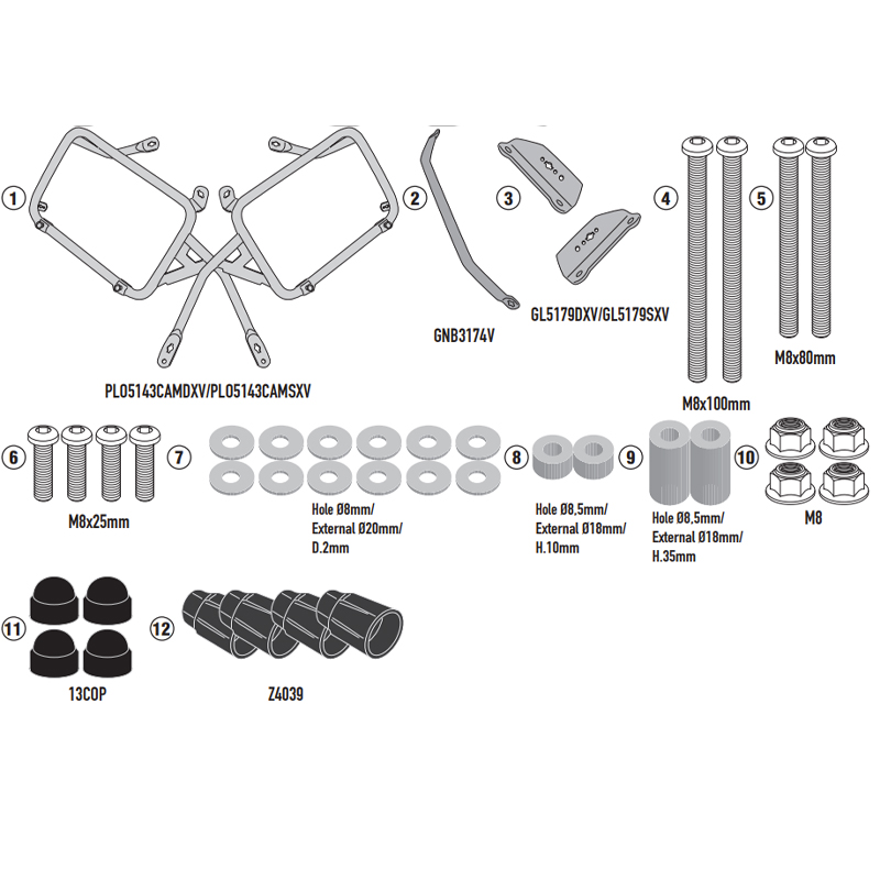 KIT DE FIJACION MALETAS LATERALES GIVI PLO5143MK BMW R 1300 GS 2024-2026