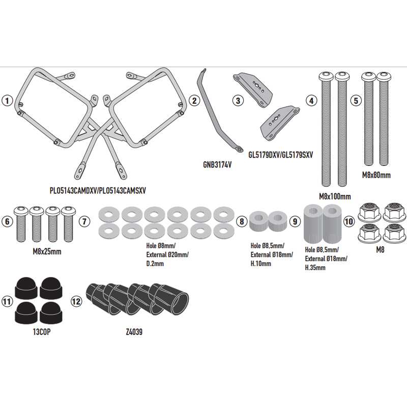 KIT DE FIJACION MALETAS LATERALES GIVI PLO5143CAM BMW R 1300 GS 2024-2026