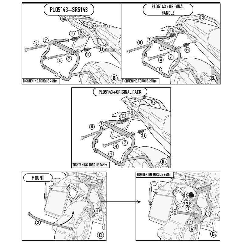 KIT DE FIJACION MALETAS LATERALES GIVI PLOS5143CAM BMW R 1300 GS 2024-2026