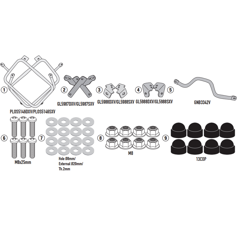 KIT DE FIJACION MALETAS LATERALES GIVI PLO5146CAM BMW R 1300 GS ADVENTURE