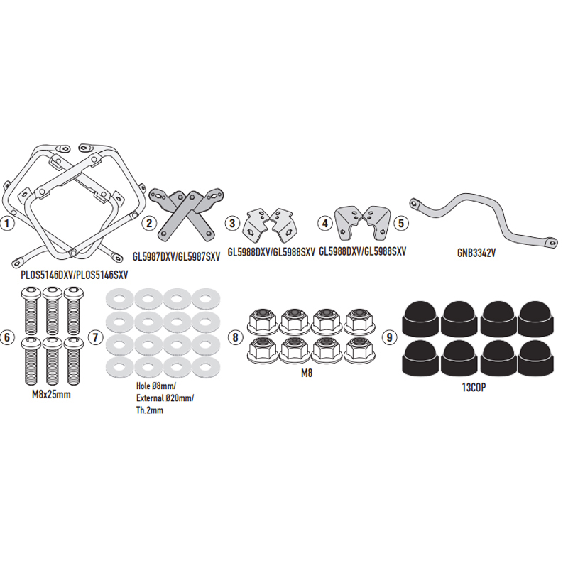 KIT DE FIJACION MALETAS LATERALES GIVI PLOS5146CAMOX BMW R 1300 GS ADVENTURE