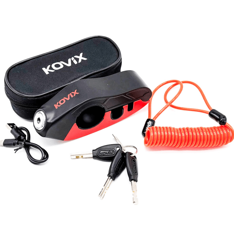 ANTIRROBO KOVIX DE MANETA DE FRENO CON ALARMA Y CARGA USB
