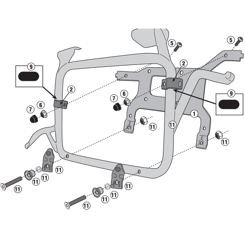 KIT DE FIJACION CAJA HERRAMIENTAS GIVI TL1178KIT PARA TOOL BOX HONDA AFRICA TWIN