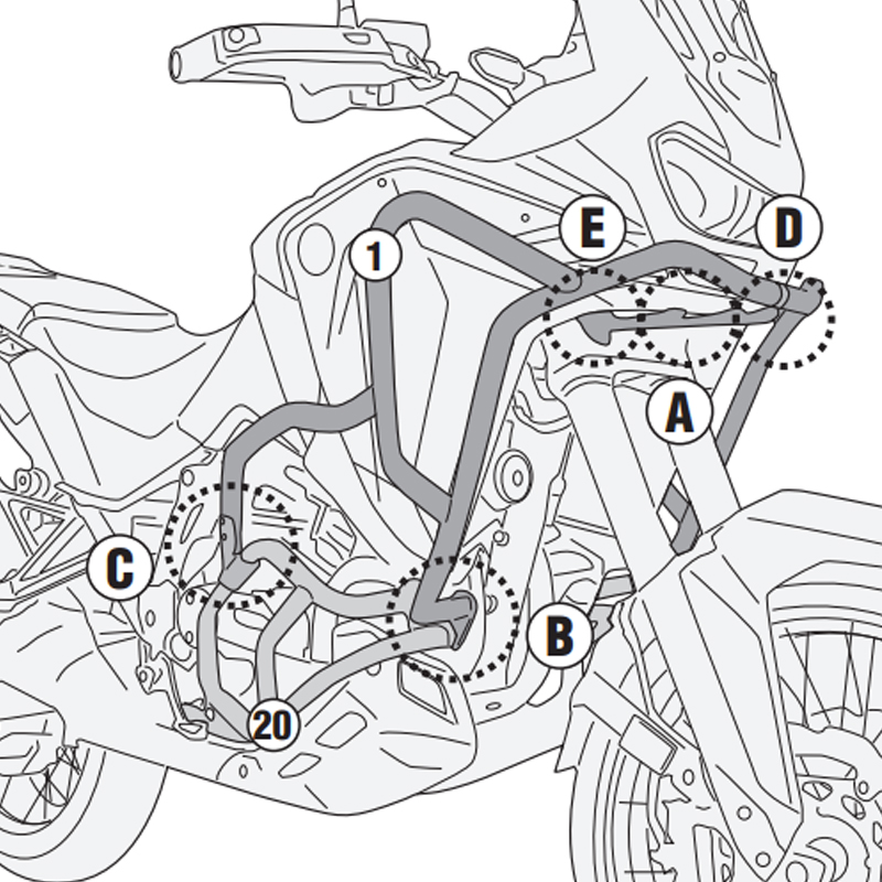 DEFENSAS DE CARENADO GIVI TNH1209 HONDA AFRICA TWIN DEFENSAS DE CARENADO GIVI TNH1209 HONDA AFRICA TWIN