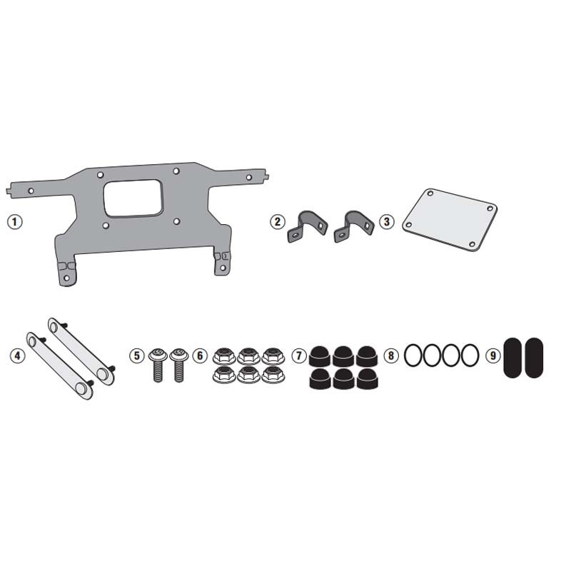 KIT DE FIJACION CAJA HERRAMIENTAS GIVI TL1178KIT PARA TOOL BOX VARIAS MARCAS