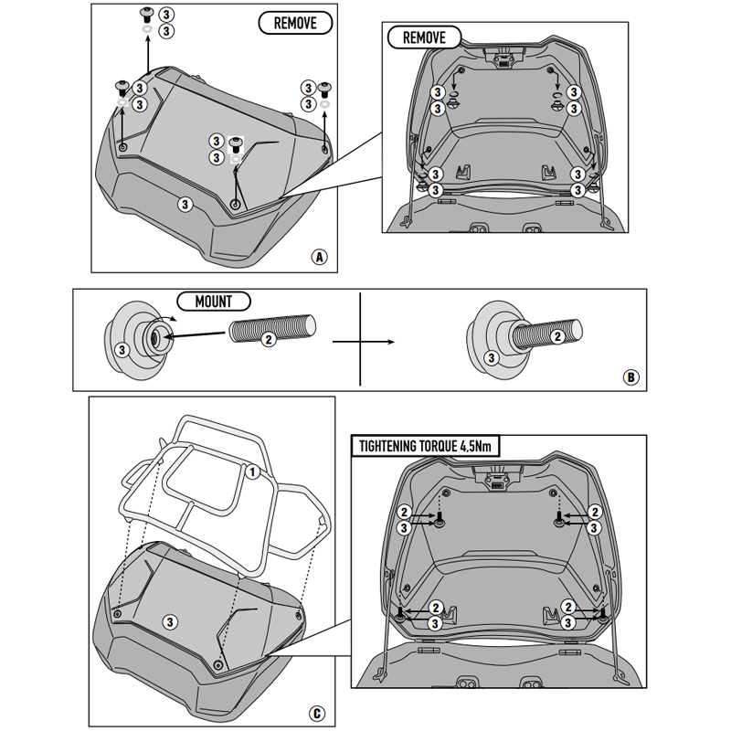 PORTAEQUIPAJES SUPERIOR GIVI S377 PARA TOPCASE ORIGINAL HONDA