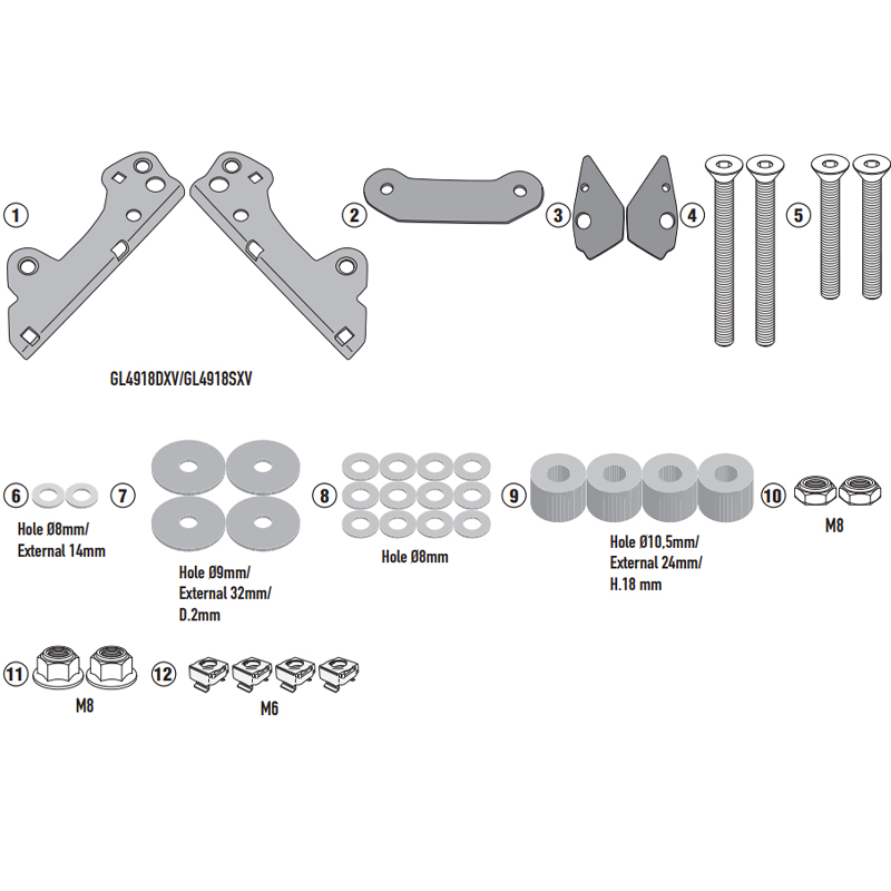 KIT DE FIJACIÓN POSTERIOR GIVI SR1192 HONDA NC750X