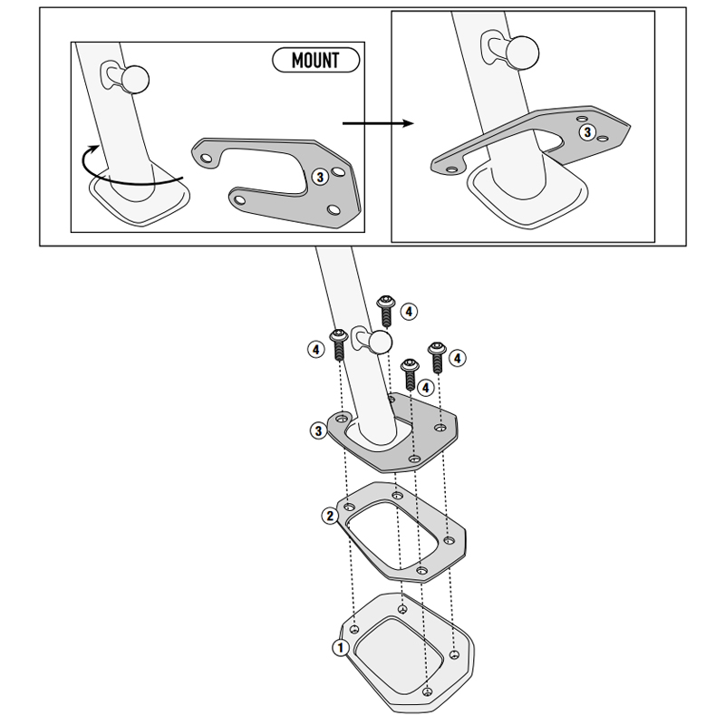 EXTENSIÓN CABALLETE LATERAL GIVI ES1203 HONDA NX500