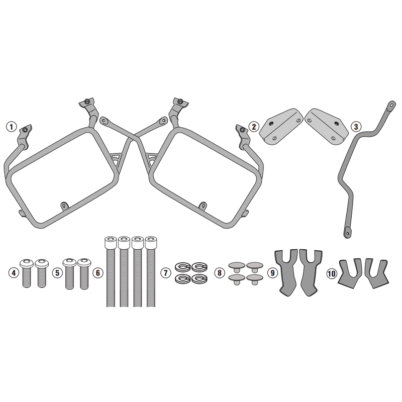 KIT DE FIJACION MALETAS LATERALES GIVI PLO2145CAM YAMAHA TENERE 700 Y WORLD RAID