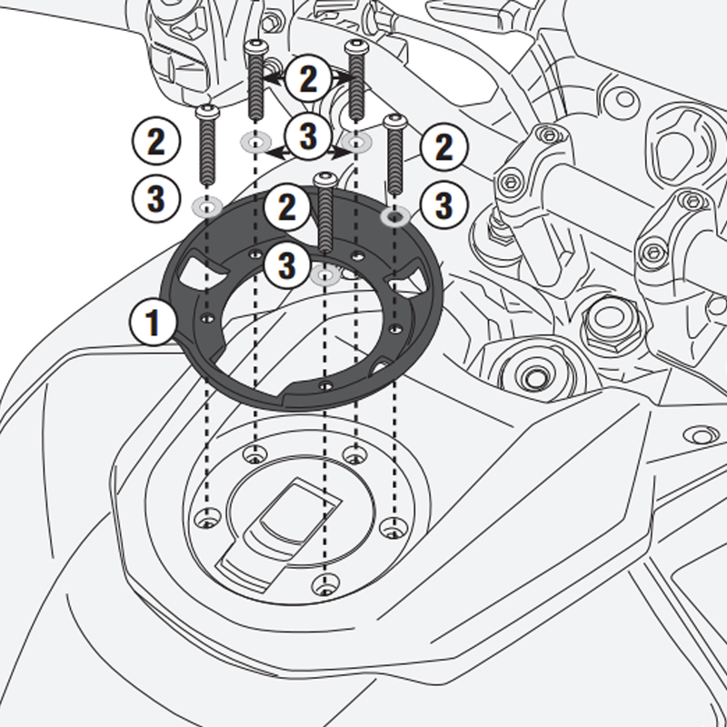ADAPTADOR GIVI PARA BOLSAS TANKLOCK BF96