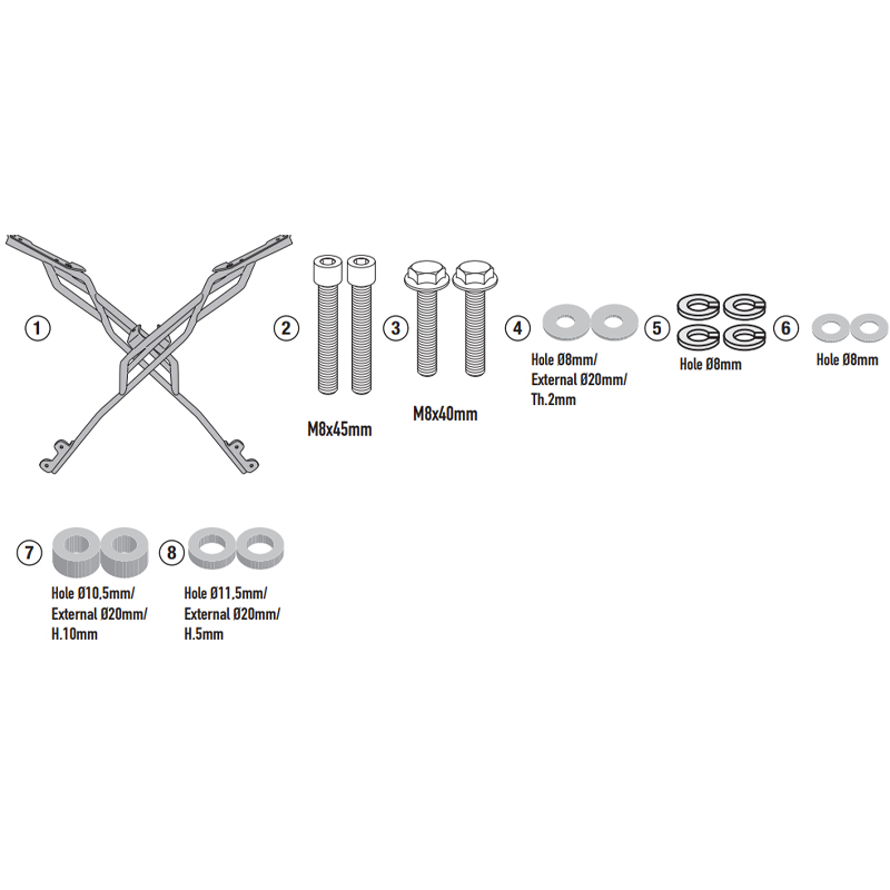 KIT DE FIJACIÓN POSTERIOR GIVI SR2173 YAMAHA MT07