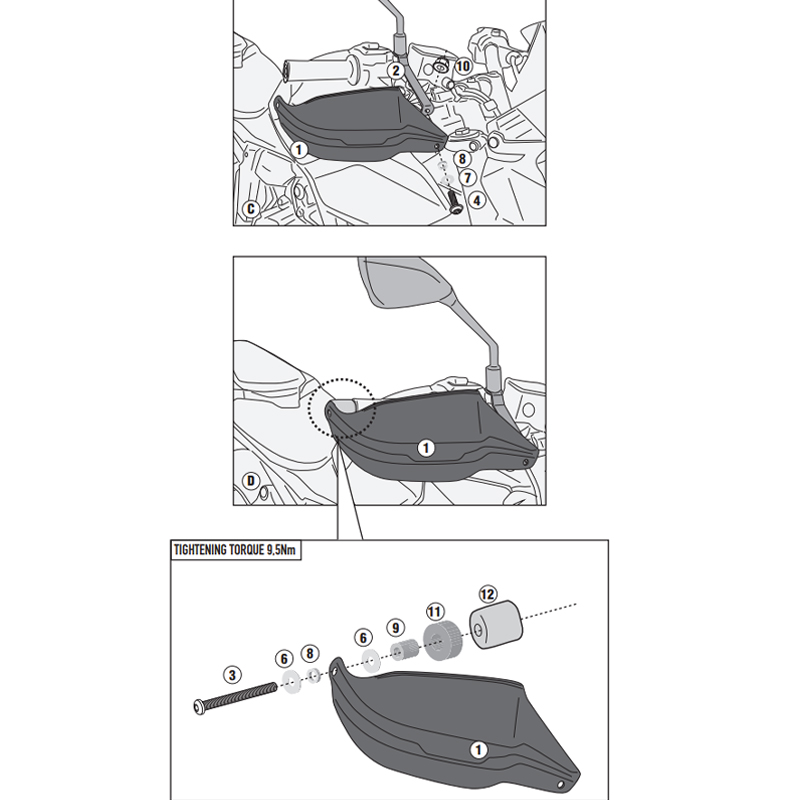 KIT DE PROTECTORES DE MANOS GIVI HP2173B YAMAHA MT07 KIT DE PROTECTORES DE MANOS GIVI HP2173B YAMAHA MT07