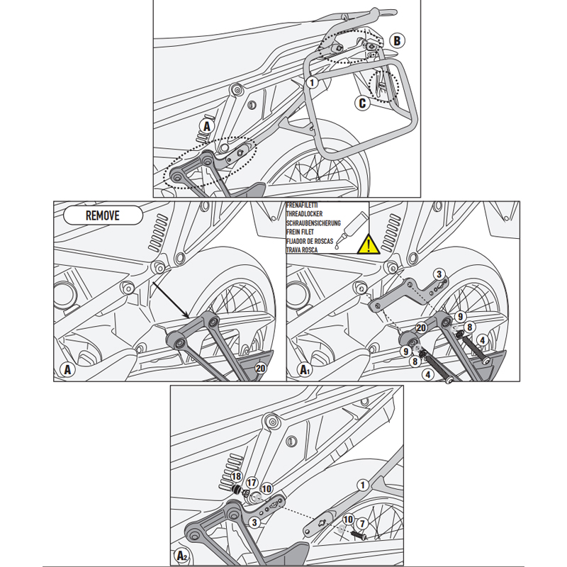 KIT DE FIJACION MALETAS LATERALES GIVI PLO6710CAM APRILIA TUAREG 660